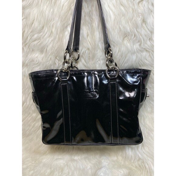 Patent Leather Shiny Coach Tote Bag - Picture 1 of 12